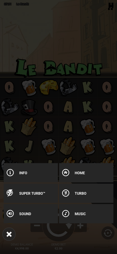 Original Le Bandit 1.25.0 · open mobile menu. Info is separate from sound and speed controls. EN · 16 October 2026.